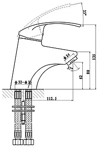 Смеситель для раковины Gross Aqua Nord хром 6512514C, 2