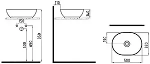 Раковина Bien Motto 50 черный MTLG05001FD0B7000, 2