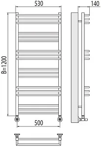 Полотенцесушитель водяной лесенка Terminus Кельн П18 500х1200 полированная сталь 4630080268371, 2