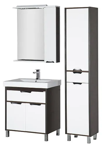 Шкаф-зеркало Aquanet Гретта 75 R белый/венге 00173995