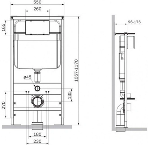 Инсталляция для подвесного унитаза Logan 00297674 Инсталляция для подвесного унитаза Logan 00297674