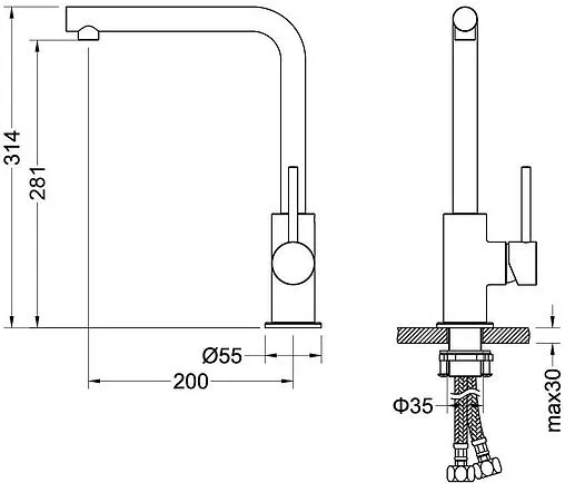 Смеситель для кухни Aquatek Европа хром AQ1380CR