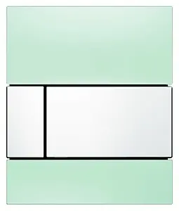 Клавиша смыва для писсуара TECEsquare Urinal 9242803 кнопка/белый глянцевый, панель/стекло мятный зеленый Клавиша смыва для писсуара TECEsquare Urinal 9242803 кнопка/белый глянцевый, панель/стекло мятный зеленый, 1