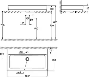 Раковина Grohe Cube Ceramic 100 белый 3947500H Раковина Grohe Cube Ceramic 100 белый 3947500H, 2