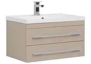 Тумба-умывальник подвесная Aquanet Нота 75 светлый дуб 00171489+00204118, 1