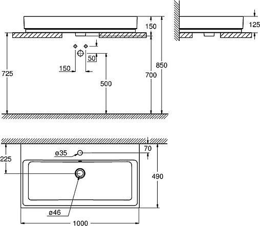 Раковина Grohe Cube Ceramic 100 белый 3947500H Раковина Grohe Cube Ceramic 100 белый 3947500H