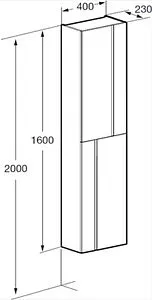 Шкаф-пенал подвесной Roca Luna 40 белый ZRU9307768 Шкаф-пенал подвесной Roca Luna 40 белый ZRU9307768, 2