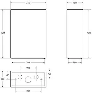 Бачок для унитаза Cezares Lux белый CZR-158-T, 2