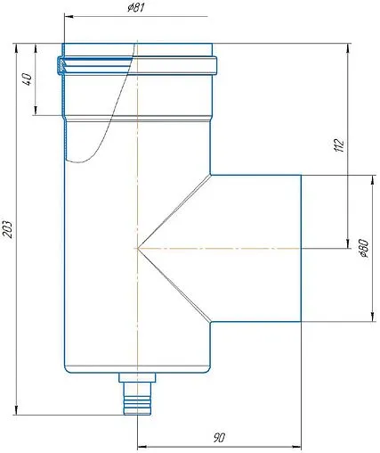 Конденсатоотводчик т-образный Ø 80мм Krats T80
