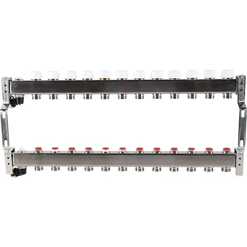 Группа коллекторная без расходомеров 12 отводов 1&quot;в/в x ¾&quot;ек Rommer RMS-3201-000012