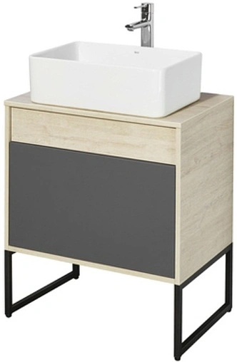 Тумба-умывальник подвесная Aquaton Лофт Урбан 65 графит/орегон 1A2540K2LQX60