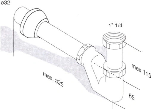 Сифон трубный для раковины Migliore Ricambi хром ML.RIC-10.100 Cr