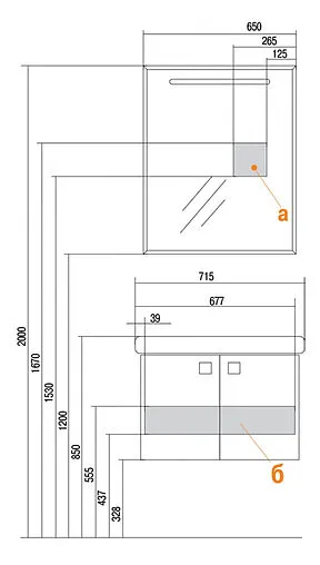Зеркало с подсветкой Aquaton Оптима 65 1A127002OP010