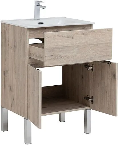 Тумба под умывальник напольная Aquanet Алвита New 60 дуб веллингтон 00277549