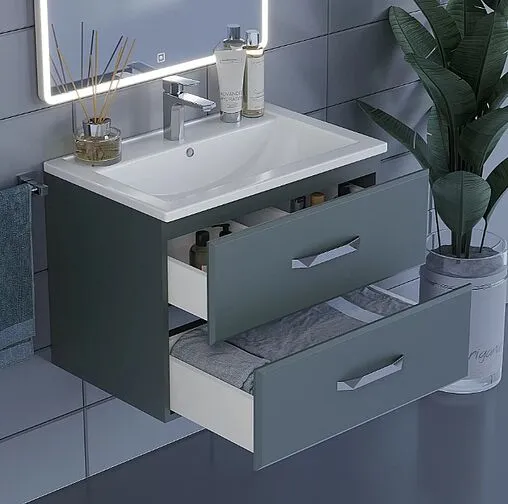 Тумба-умывальник подвесная Uperwood Foster 70 серый графит 291020540 Тумба-умывальник подвесная Uperwood Foster 70 серый графит 291020540