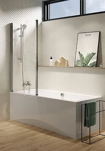 Шторка на ванну 1100мм прозрачное стекло Cersanit Easy 115 P-PN-EASY*115-n