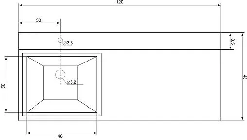 Раковина Dolomite Персона 120 L белый НФ-00007663