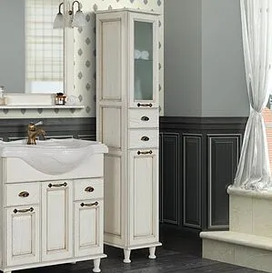 Шкаф-пенал напольный Aquaton Жерона 35 R белое золото 1A158903GEM4R, 3