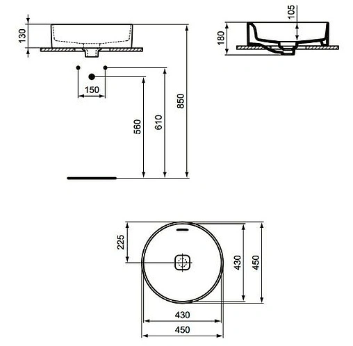 Раковина Ideal Standard Strada II 38 белый T296101