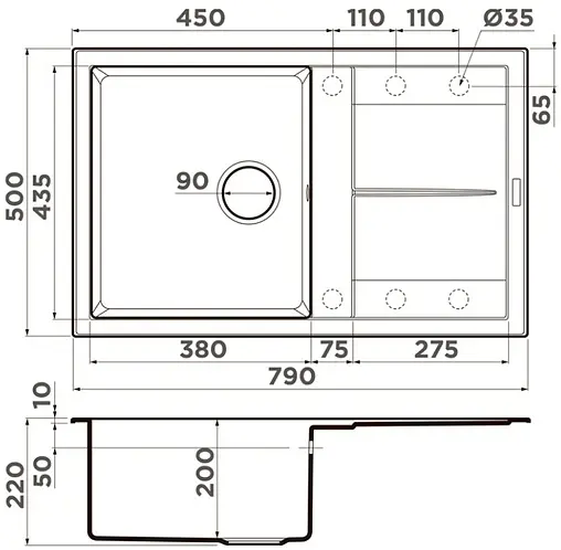 Мойка кухонная Omoikiri Sumi 79-BE ваниль 4993663