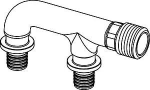 Коллектор распределительный концевой 2 отвода ½&quot;н x 16мм TECEflex 708608, 2
