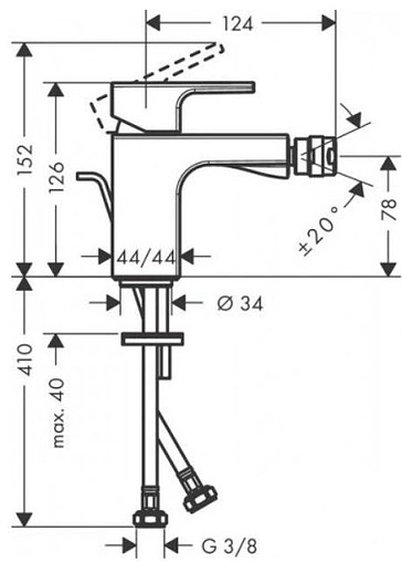 Смеситель для биде Hansgrohe Vernis Shape хром 71211000