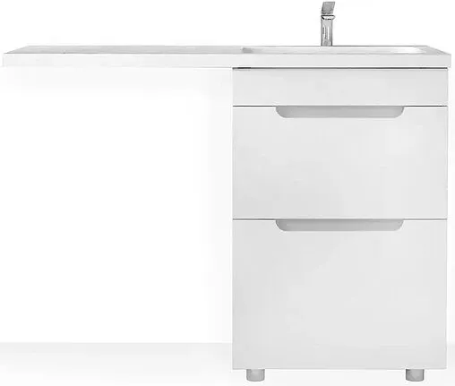 Тумба под умывальник напольная над стиральной машиной Raval Forte 120 R белый For.01.120.R/N/W