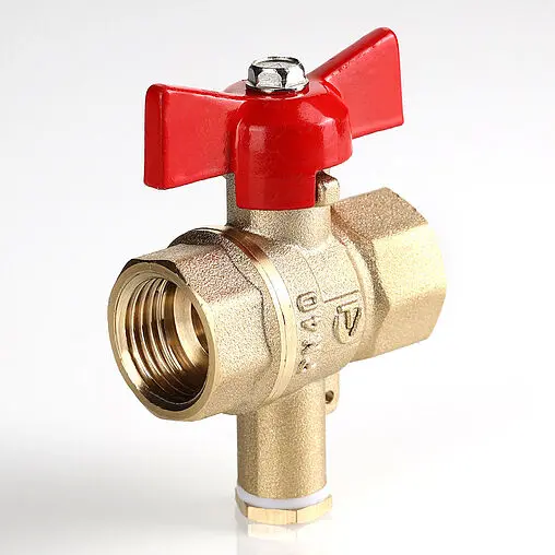 Кран шаровый для подключения датчика температуры ½&quot;в x ½&quot;в Valtec VT.128.GN.04