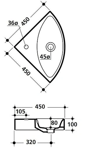 Раковина Kerasan Cento 47 белый 354101*1