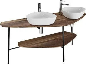 Консоль с умывальником напольная VitrA Plural тёмный дуб 64043+ Консоль с умывальником напольная VitrA Plural тёмный дуб 64043+, 1