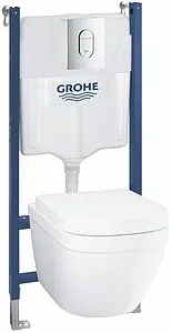 Комплект 6 в 1 Grohe Solido 39535000 с кнопкой Arena Cosmo 38844000 хром глянцевый Комплект 6 в 1 Grohe Solido 39535000 с кнопкой Arena Cosmo 38844000 хром глянцевый, 1