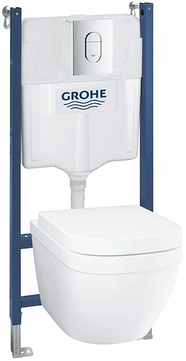 Комплект 6 в 1 Grohe Solido 39535000 с кнопкой Arena Cosmo 38844000 хром глянцевый