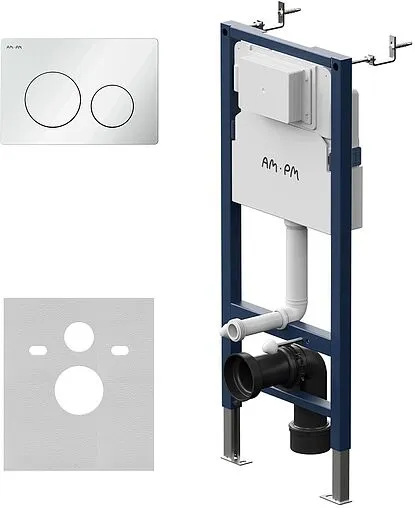 Инсталляция для подвесного унитаза Set 4 в 1 Am.Pm PrimeFit I012709.0101 с кнопкой белый глянцевый Инсталляция для подвесного унитаза Set 4 в 1 Am.Pm PrimeFit I012709.0101 с кнопкой белый глянцевый