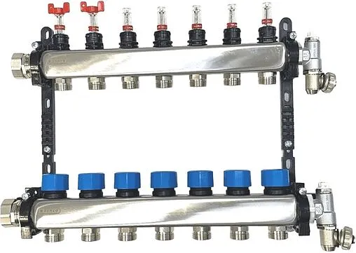 Группа коллекторная с расходомерами 7 отводов 1&quot;в/н x ¾&quot;ек Henco UFH-0605MDSS07