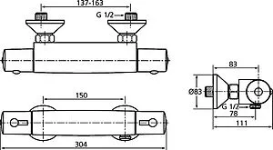 Термостат для душа Ideal Standard Ceratherm 50 хром A6367AA Термостат для душа Ideal Standard Ceratherm 50 хром A6367AA, 2