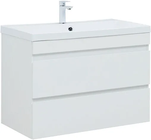 Тумба-умывальник подвесная Aquanet Нота New 90 белый глянец 00335419+00284114