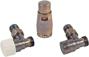 Комплект вентилей терморегулирующих угловых М22x1.5 x ½"н Schlosser Elegant Mini Technoline 603400053 Комплект вентилей терморегулирующих угловых М22x1.5 x ½"н Schlosser Elegant Mini Technoline 603400053, 1