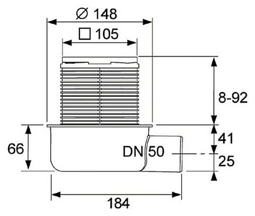 Трап горизонтальный Set TECEdrainpoint S 100x100мм 3601050