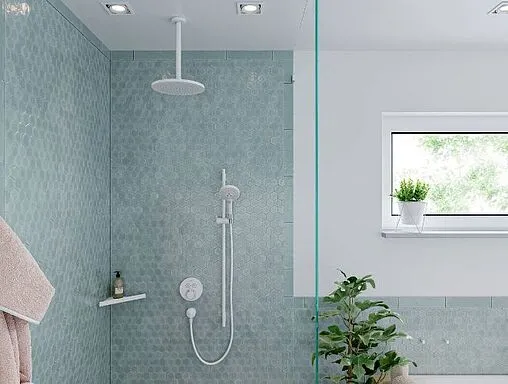 Держатель верхнего душа на потолок Hansgrohe S 300 белый матовый 27389700
