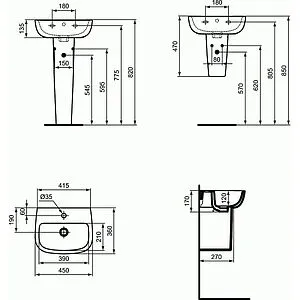 Пьедестал Ideal Standard Esedra белый T290401 Пьедестал Ideal Standard Esedra белый T290401, 2
