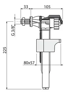 Заливной клапан AlcaPlast A16M-⅜" Заливной клапан AlcaPlast A16M-⅜", 2