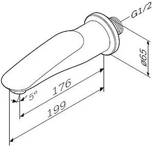 Излив для скрытого монтажа Am.Pm Sensation хром F3070000, 2
