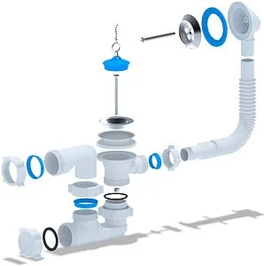 Слив-перелив для ванны Ани Пласт хром E250 Слив-перелив для ванны Ани Пласт хром E250, 3