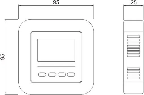 Проводной комнатный терморегулятор НО/НЗ 230В с интерфейсом связи RS-485 Valtec белый VT.AC801.0