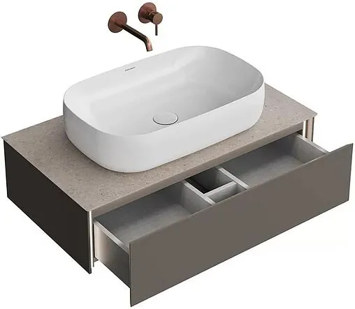 Тумба-умывальник подвесная Kerama Marazzi Magica 90 вечерний серый матовый MA.90.1\EGR.M+MA.wb.65+