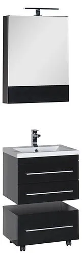 Шкаф-зеркало Aquanet Нота 58 L чёрный 00169191