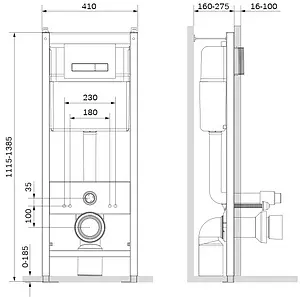 Инсталляция для подвесного унитаза Set 4 в 1 Am.Pm Start I012703.0251 с кнопкой хром глянцевый, 2