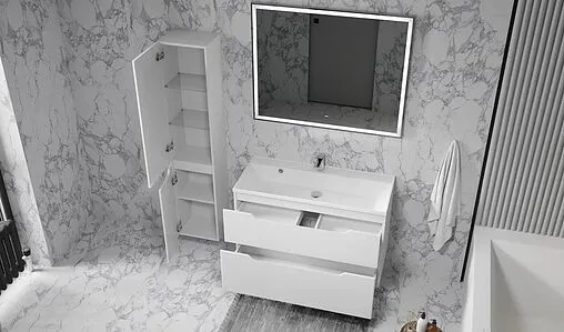 Тумба под умывальник подвесная Raval Wector 100 белый Wct.01.100/P/W/MD