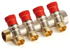 Коллектор регулирующий проходной 4 отвода красный 1"в/н x ½"н General Fittings 620057N1004R4A Коллектор регулирующий проходной 4 отвода красный 1"в/н x ½"н General Fittings 620057N1004R4A