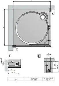 Душевая дверь 800мм прозрачное стекло Roltechnik Exclusive Line ECS2/800 black elox L 560-800000L-05-02, 2